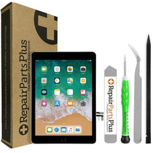 Load image into Gallery viewer, iPad 5 (5th Gen) LCD Screen Replacement Glass Touch Digitizer Kit (2017, A1822 | A1823) + Home Button, Adhesive, Guide - Black