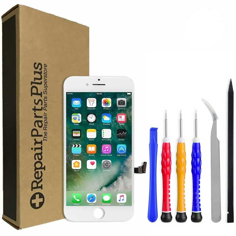 iPhone 8 Plus Screen Replacement LCD Repair Kit + Tools + Easy Video Instructions - White (SELECT)