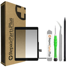 Load image into Gallery viewer, iPad 9 9th Gen Screen Replacement Glass Touch Digitizer Premium Repair Kit (10.2", A2602 | A2603 | A2604 | A2605) w/ Home Button, Adhesive, Tool Kit, Guide - Black