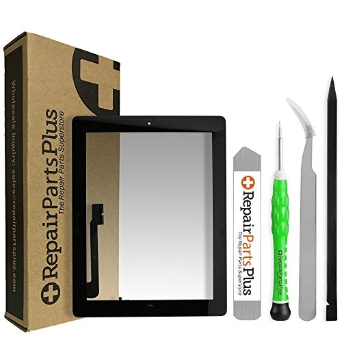 iPad 4 Premium Screen Replacement Glass Touch Digitizer Repair Kit with Home Button - Black