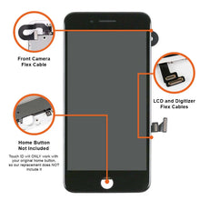 Load image into Gallery viewer, iPhone 8 Screen Replacement LCD Repair Kit (Also SE 2020 | SE 2022) + Camera / Small Parts + Easy Video Instructions - Black (EXPRESS)
