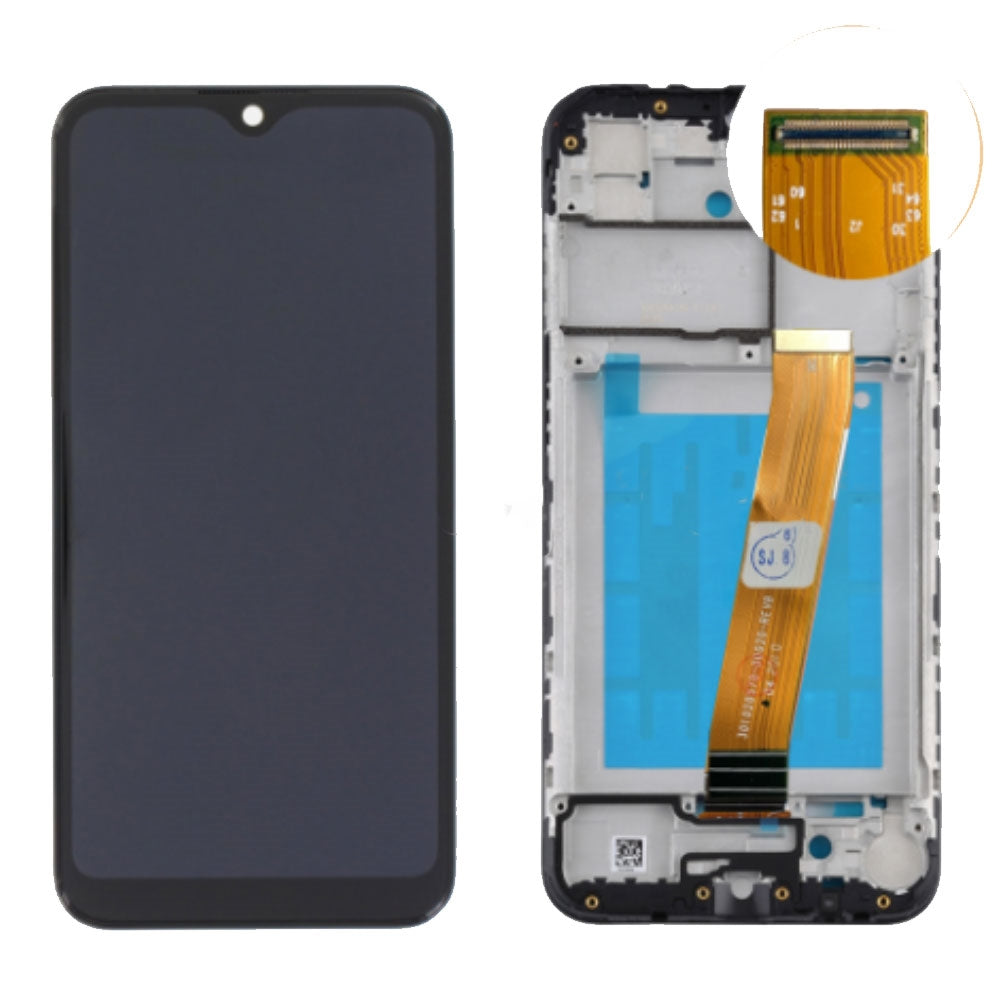 Samsung Galaxy A01 Screen Replacement LCD and Digitizer + Frame (5.7 inch, 2020 A015 Large Connector)